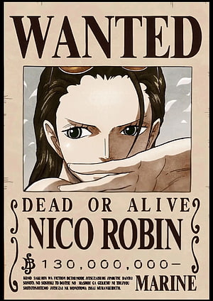 Nico Robin Wanted Poster from One Piece with Marine Bounty HD phone wallpaper