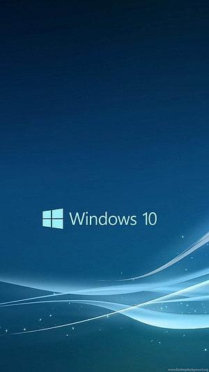 Windows 10 Blue Gradient Wallpaper with Flowing Light Streaks and Sparkles HD phone wallpaper