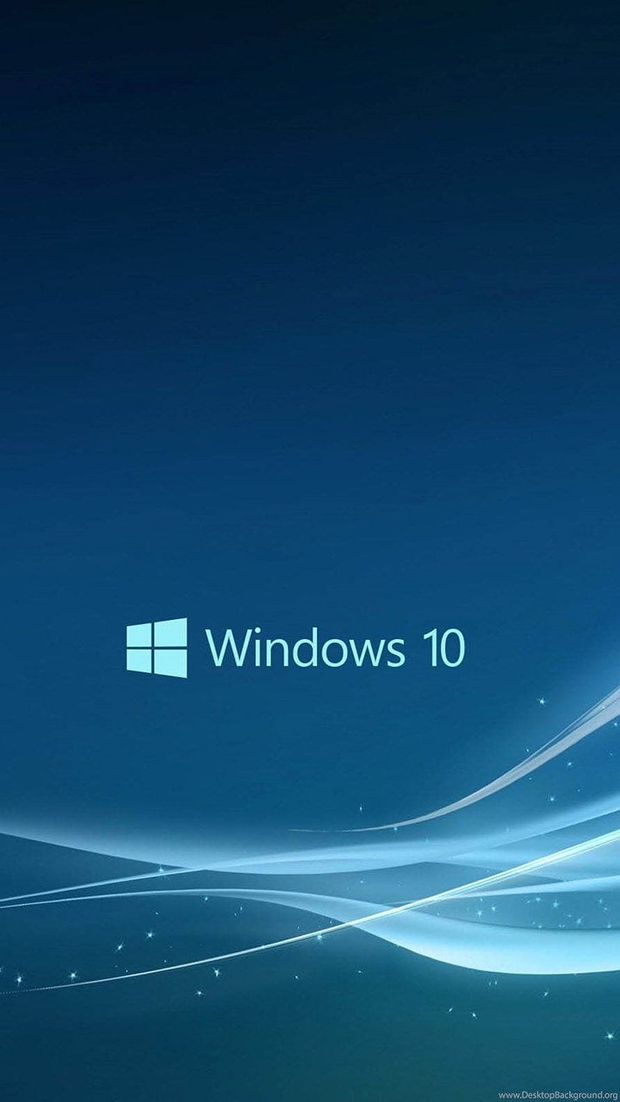 Windows 10 Blue Gradient Wallpaper with Flowing Light Streaks and Sparkles HD phone wallpaper