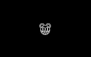 Minimalist Radiohead Bear Logo Icon on Black Background HD wallpaper