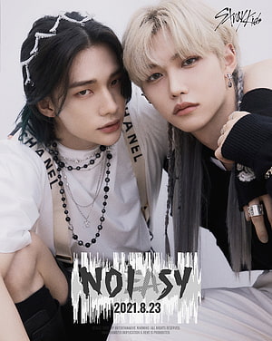 Stray Kids NOEASY Unit Teaser Featuring Hyunjin and Felix in High Fashion Editorial HD phone wallpaper
