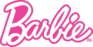 Barbie Classic Pink Script Logo on White Background HD wallpaper