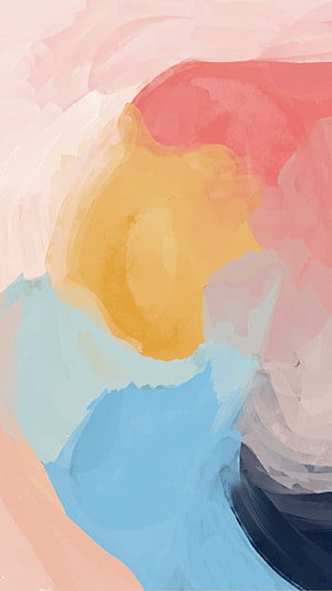 Soft Pastel Abstract Painting with Warm Yellow and Cool Blue Brushstrokes HD phone wallpaper