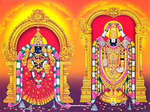 Tirupati Venkatachalapathy and Lord Venkateswara Temple Deity Artwork HD wallpaper