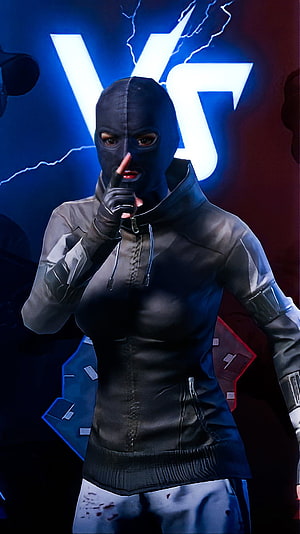 PUBG TDM Female Character in Black Balaclava and Tactical Gear HD phone wallpaper