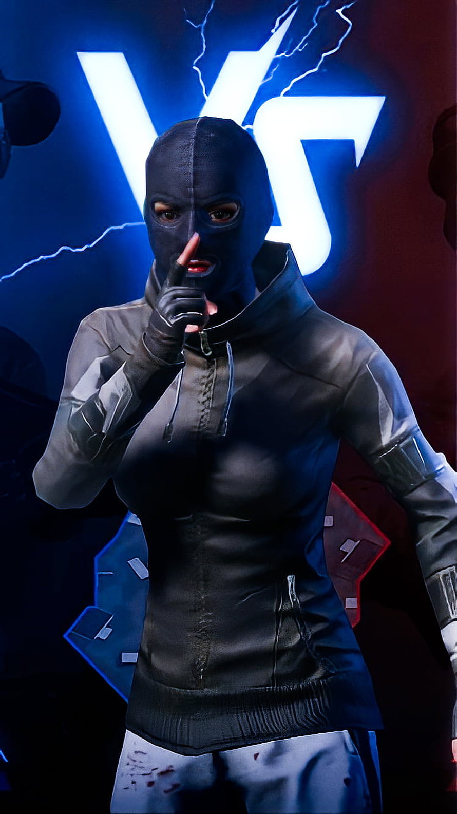 PUBG TDM Female Character in Black Balaclava and Tactical Gear HD phone wallpaper