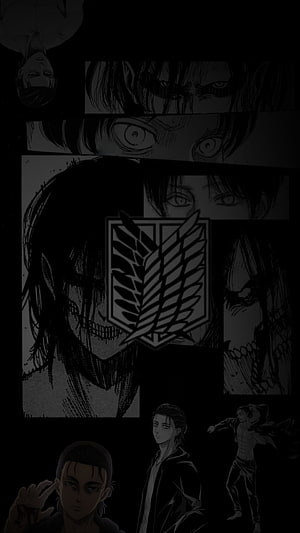 Eren Jaeger Attack on Titan Dark Manga Panel Collage Wallpaper HD phone wallpaper