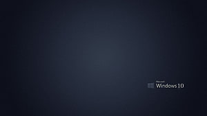 Minimalist Dark Blue Gradient with Microsoft Windows 10 Logo in Corner HD wallpaper
