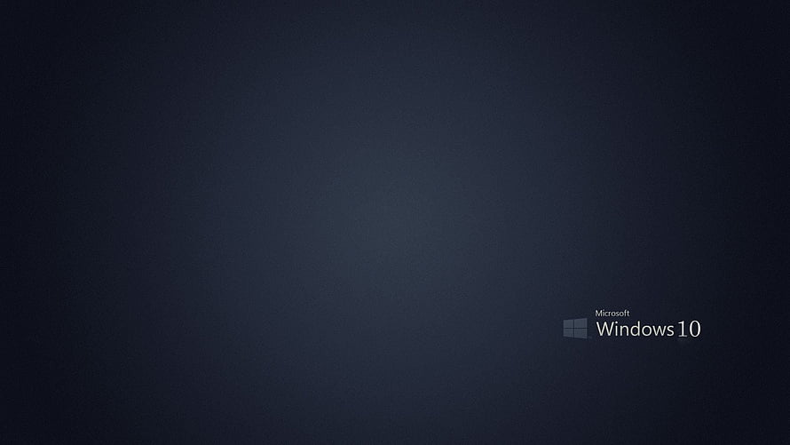 Minimalist Dark Blue Gradient with Microsoft Windows 10 Logo in Corner HD wallpaper