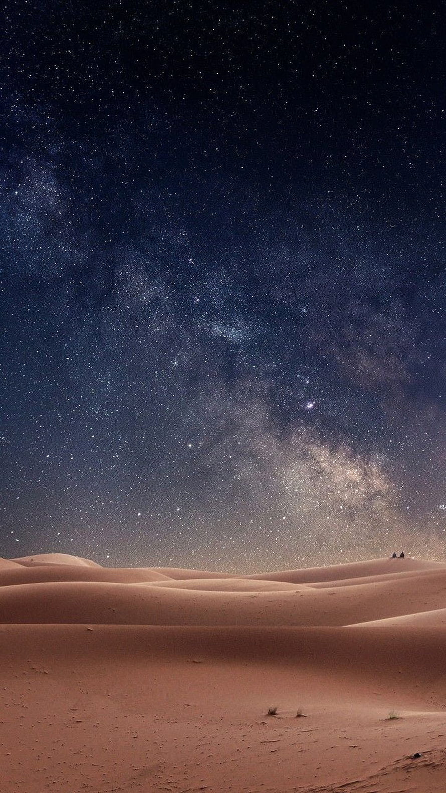 Milky Way Galaxy Arching Over Vast Desert Sand Dunes Under a Starry Night Sky HD phone wallpaper
