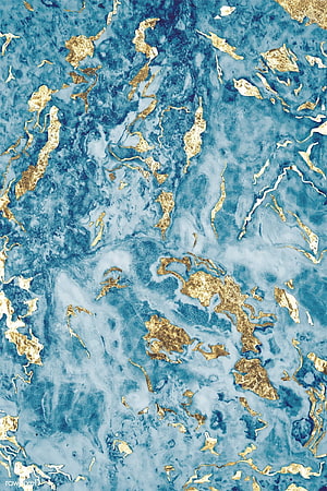 Abstract Blue and Gold Marble Texture with Fluid Veining and Metallic Accents HD phone wallpaper