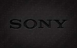 Sony Carbon Fiber Logo on Dark Grunge Textured Background HD wallpaper