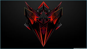 Abstract Geometric Crystal Skull in Red and Black Low Poly Style HD wallpaper
