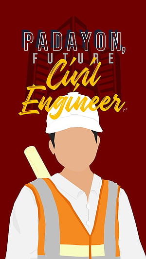 Padayon Future Civil Engineer Illustration with Hard Hat and Safety Vest HD phone wallpaper