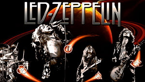 Led Zeppelin Live Performance with Dramatic Red and Black Stage Lighting HD wallpaper