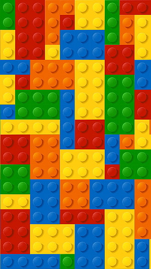 Colorful Lego Brick Pattern Wallpaper with Vibrant Red Blue Green and Yellow Blocks HD phone wallpaper