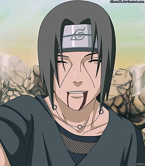 Itachi Uchiha Anime Portrait with Headband and Earring HD phone wallpaper