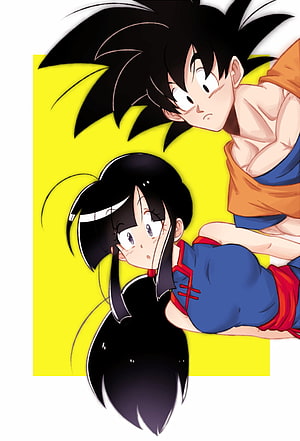 Goku and Chi Chi in Classic Dragon Ball Anime Style HD phone wallpaper