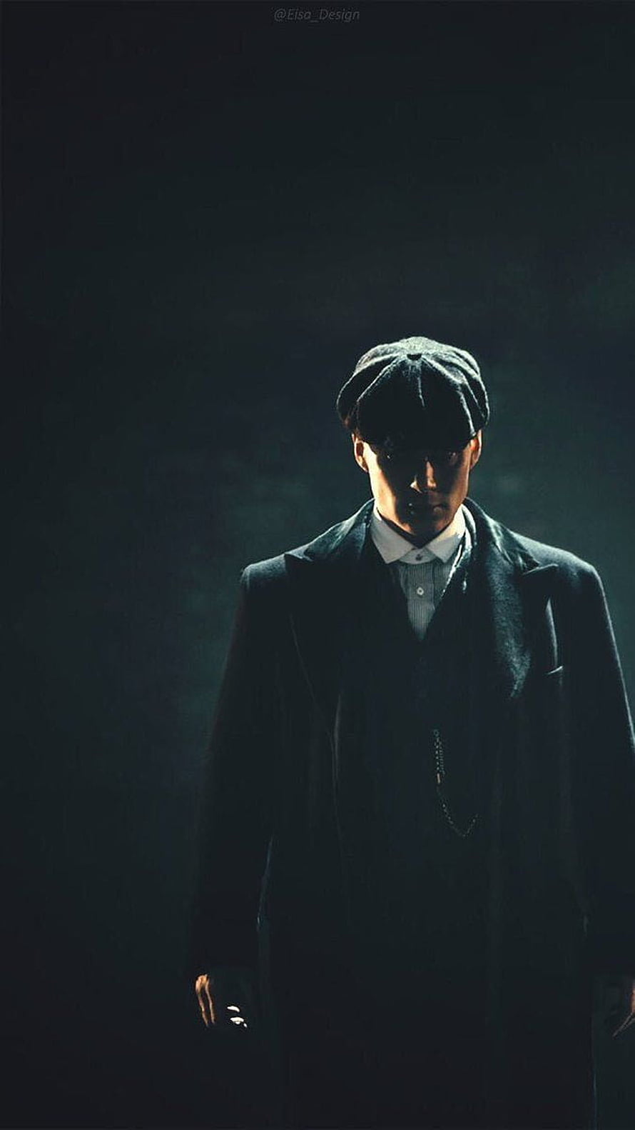 Tommy Shelby in Dark Peaky Blinders Style with Flat Cap and Long Coat HD phone wallpaper