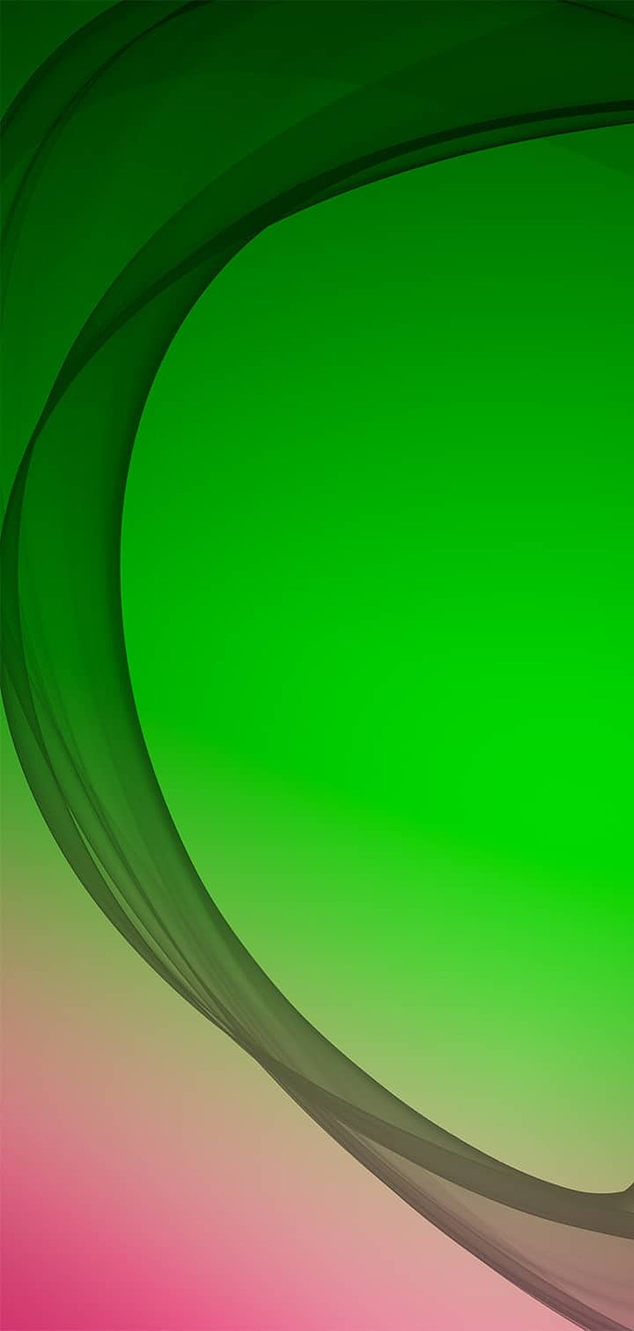 Abstract Green and Pink Gradient with Flowing Dark Curves Minimalist Art HD phone wallpaper