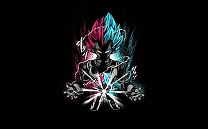 Vegeta Dark Form Dragon Ball Anime Character with Split Hair and Energy Burst HD wallpaper