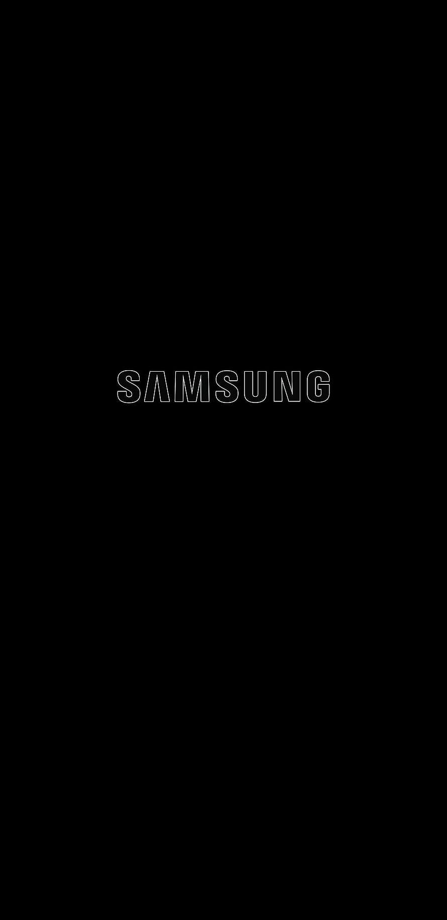 Minimalist Samsung Logo on Black Background HD phone wallpaper