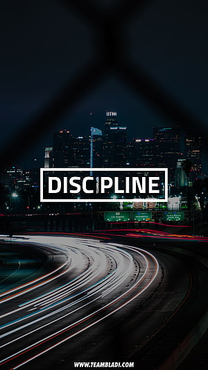 Discipline Motivational Quote Over Nighttime City Highway Light Trails HD phone wallpaper