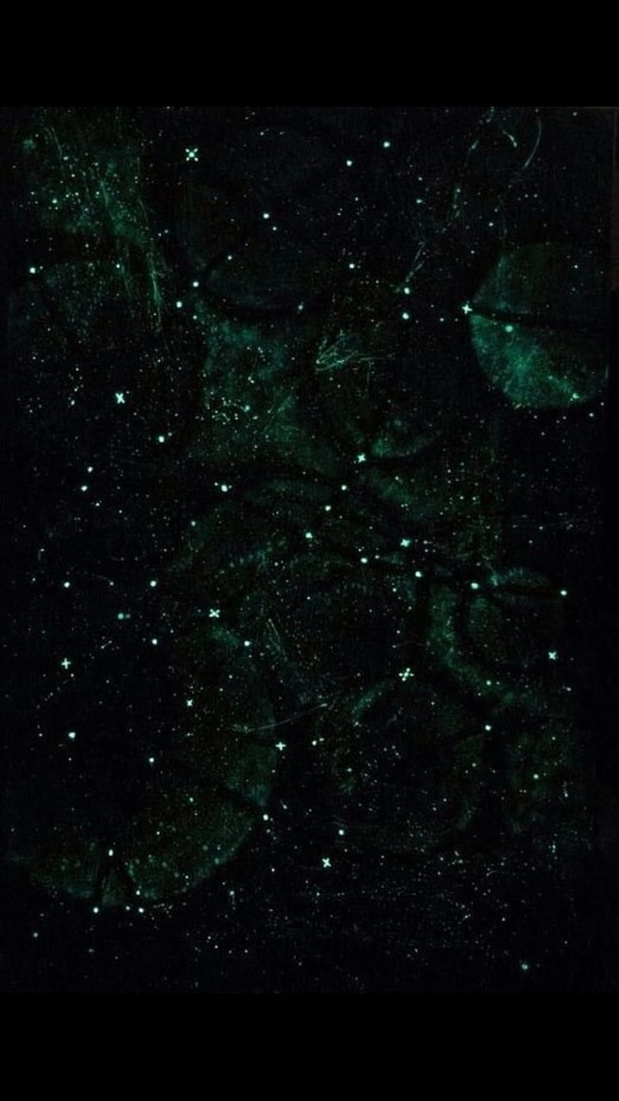 Dark Green Cosmic Nebula with Scattered Stars and Deep Space Dust HD phone wallpaper