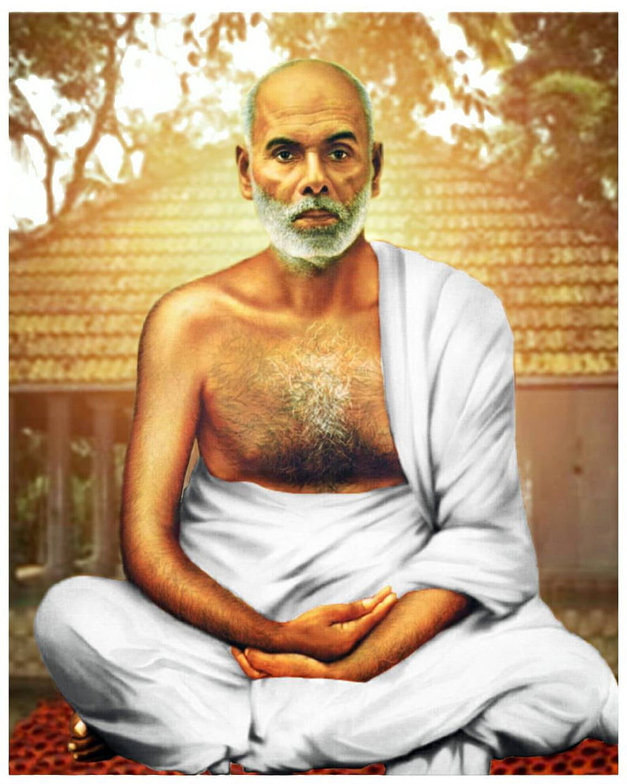 Sree Narayana Guru Meditating in White Dhoti and Shawl HD phone wallpaper
