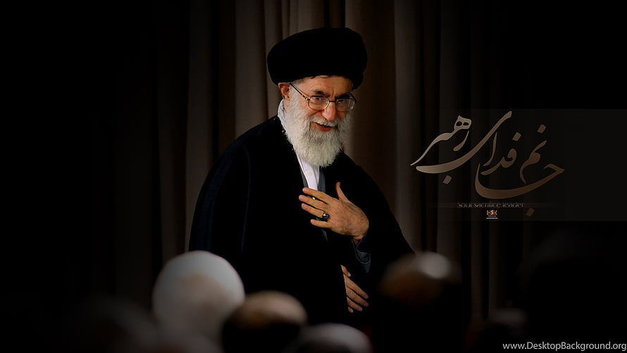 Ali Khamenei in formal black attire with white beard and glasses HD wallpaper