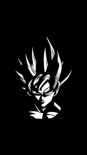 Goku Super Saiyan Black and White Minimalist Portrait from Dragon Ball Super HD phone wallpaper