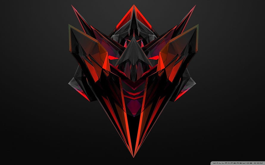 Acer Predator Gaming Logo Abstract Geometric Red and Black Crystal Design HD wallpaper