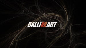 Ralliart Logo on Dark Background with Abstract Swirling Light Trails HD wallpaper