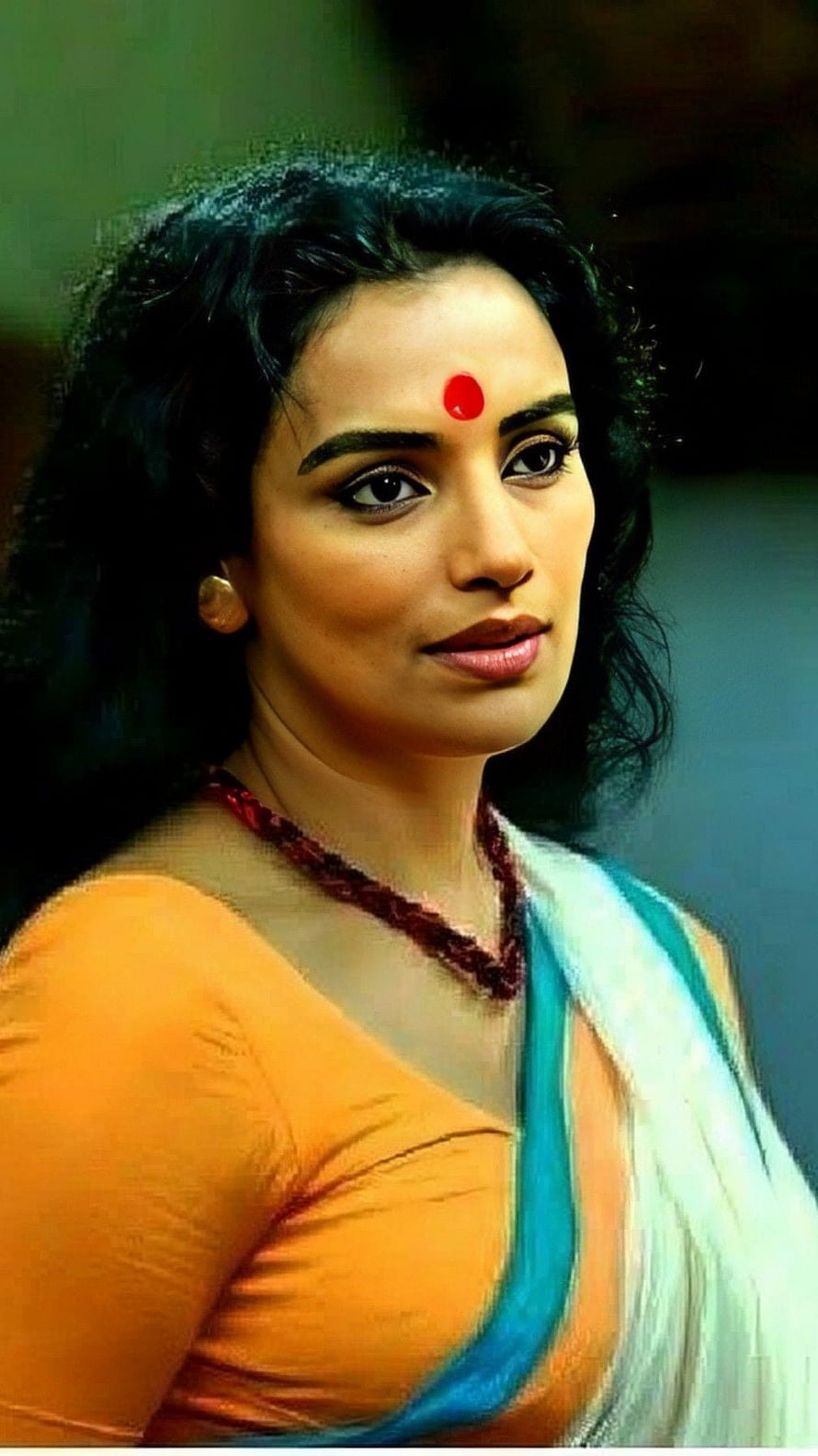 Swetha Menon Portrait in Traditional Saree with Red Bind HD phone wallpaper