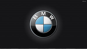 Sleek BMW Emblem on Dark Textured Background with Blue and White Quadrants HD wallpaper
