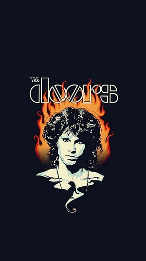 Jim Morrison The Doors Band Portrait With Fiery Flame Background HD phone wallpaper