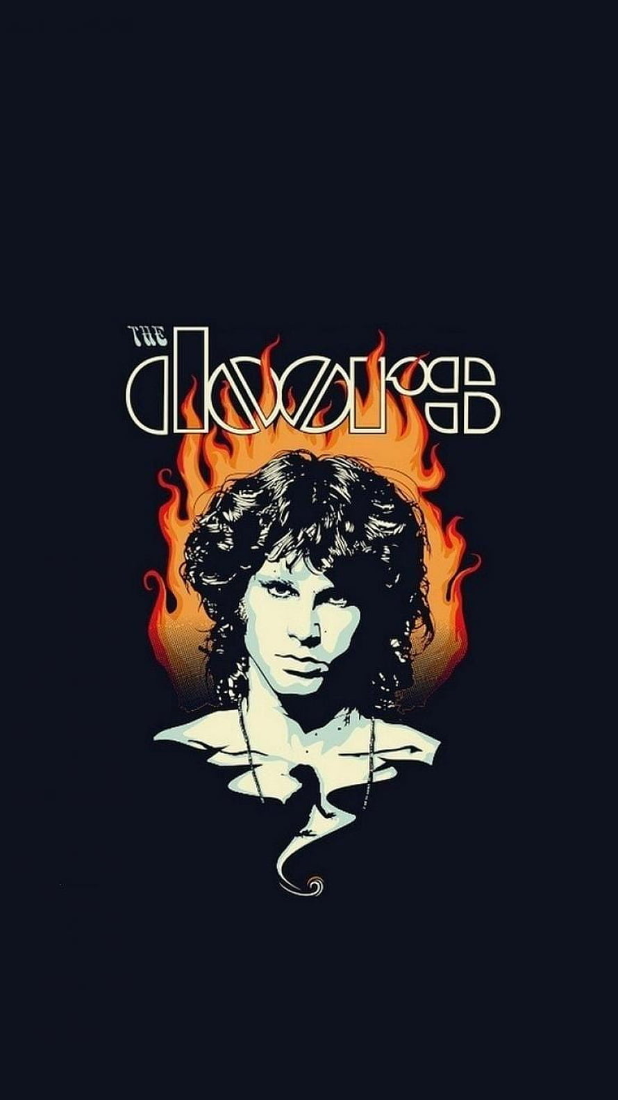 Jim Morrison The Doors Band Portrait With Fiery Flame Background HD phone wallpaper