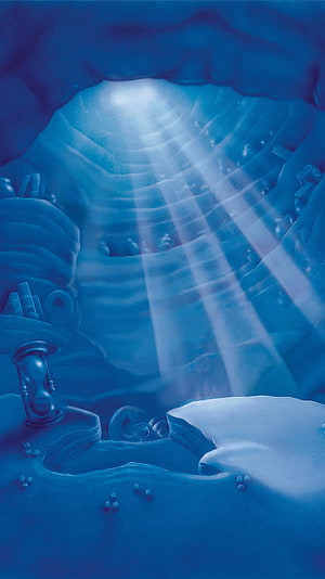 The Little Mermaid 2022 Underwater Scene with Light Rays and Sunken Objects HD phone wallpaper