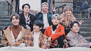 BTS Winter Package Group Photo on Stone Steps with Snowman Graphics, BTS (#방탄소년단) '2020 BTS WINTER PACKAGE' PREVIEW SPOT - #BTS (#방탄소년단) '2020 BTS WINTER PACKAGE' PREVIEW SPOT - #BangtanBoys in 2020. Bts group, Bts boys, Album bts HD wallpaper