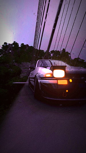 Initial D Project D AE86 Trueno on a Mountain Road at Dusk HD phone wallpaper