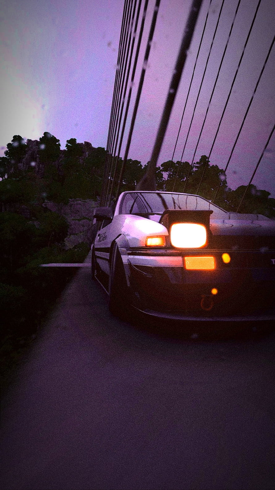 Initial D Project D AE86 Trueno on a Mountain Road at Dusk HD phone wallpaper