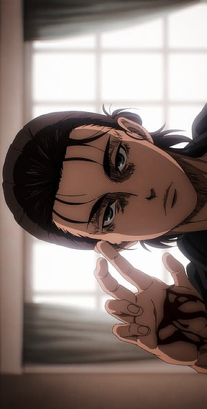 Eren Yeager Season 4 Anime Character Close-Up Portrait HD phone wallpaper