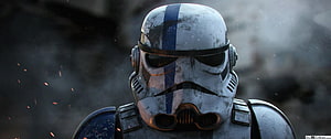 Battle-worn Clone Trooper Helmet Close-Up in Star Wars Cinematic Style HD wallpaper