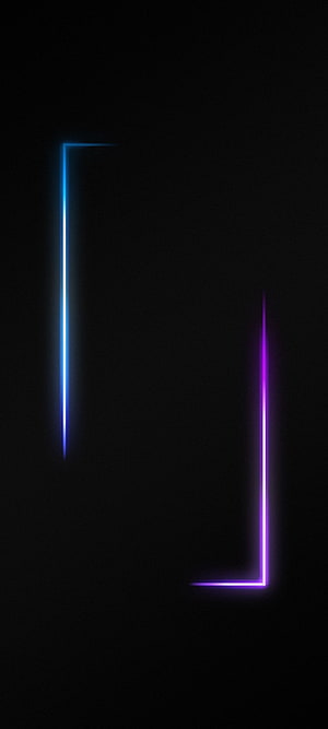 Minimalist Neon Corner Brackets on Black Background HD phone wallpaper