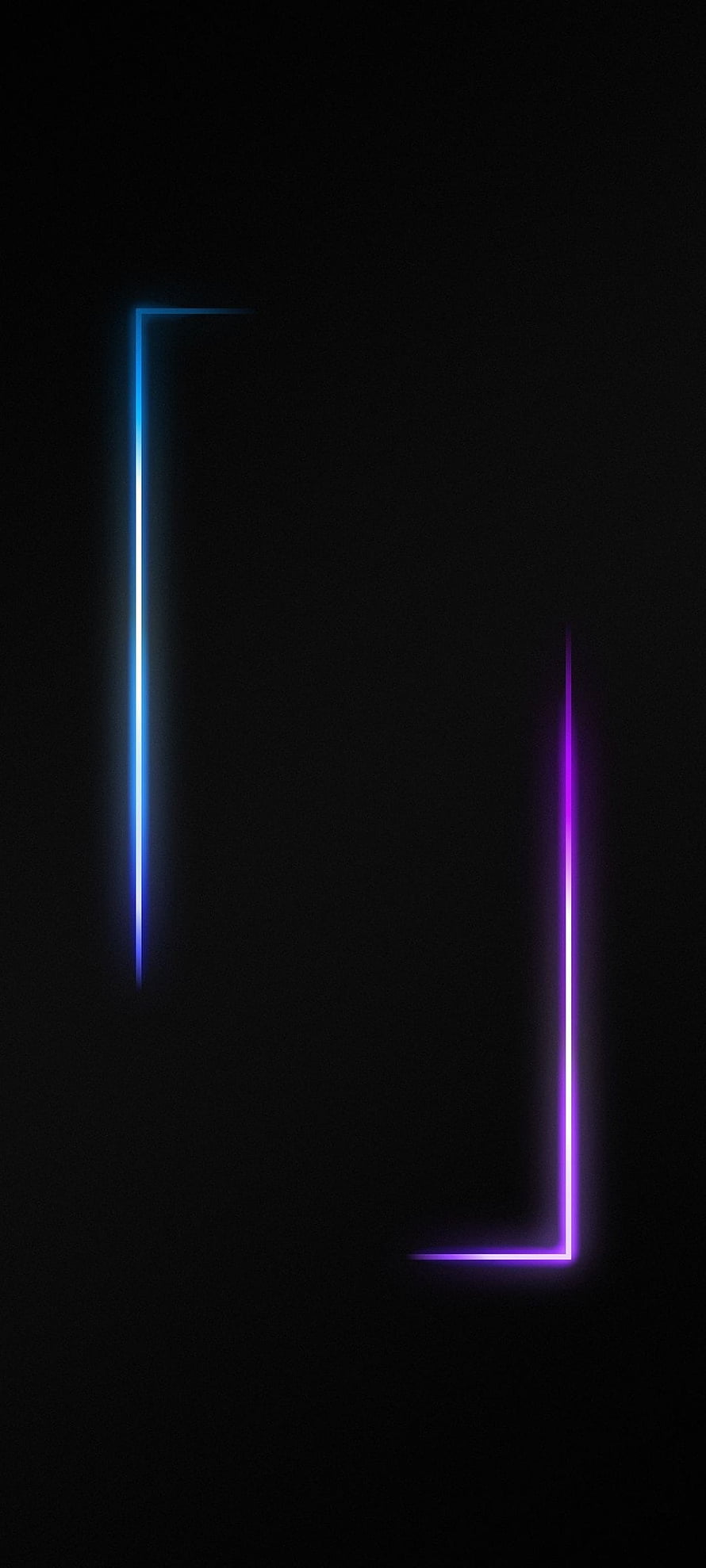 Minimalist Neon Corner Brackets on Black Background HD phone wallpaper