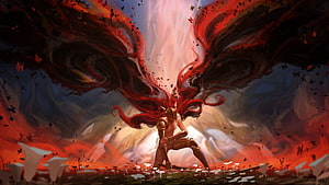 Malenia Blade of Miquella with Crimson Wings in Elden Ring Fantasy Art HD wallpaper