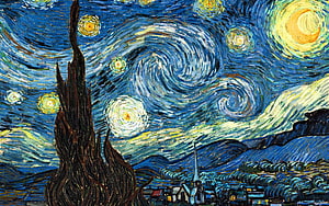Vincent Van Gogh The Starry Night Swirling Night Sky Over Village HD wallpaper