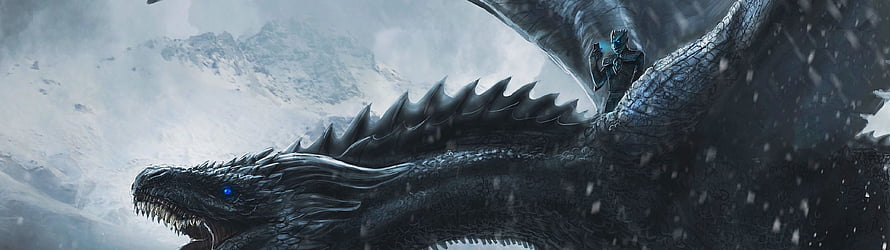 Game of Thrones Dragon Rider Soaring Over Snowy Mountains in Epic Fantasy Scene HD wallpaper