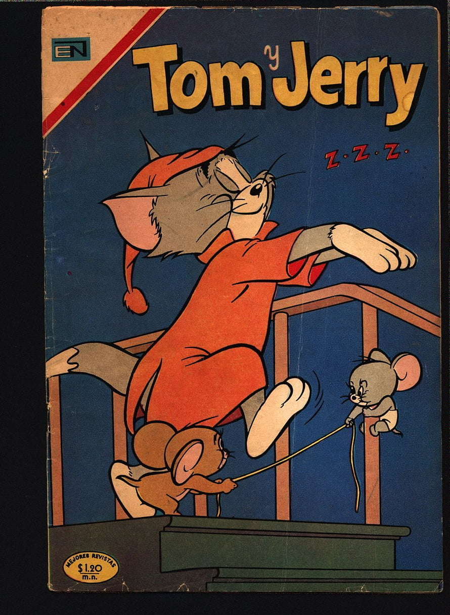Tom and Jerry Vintage Comic Book Cover with Sleeping Cat and Mice HD phone wallpaper