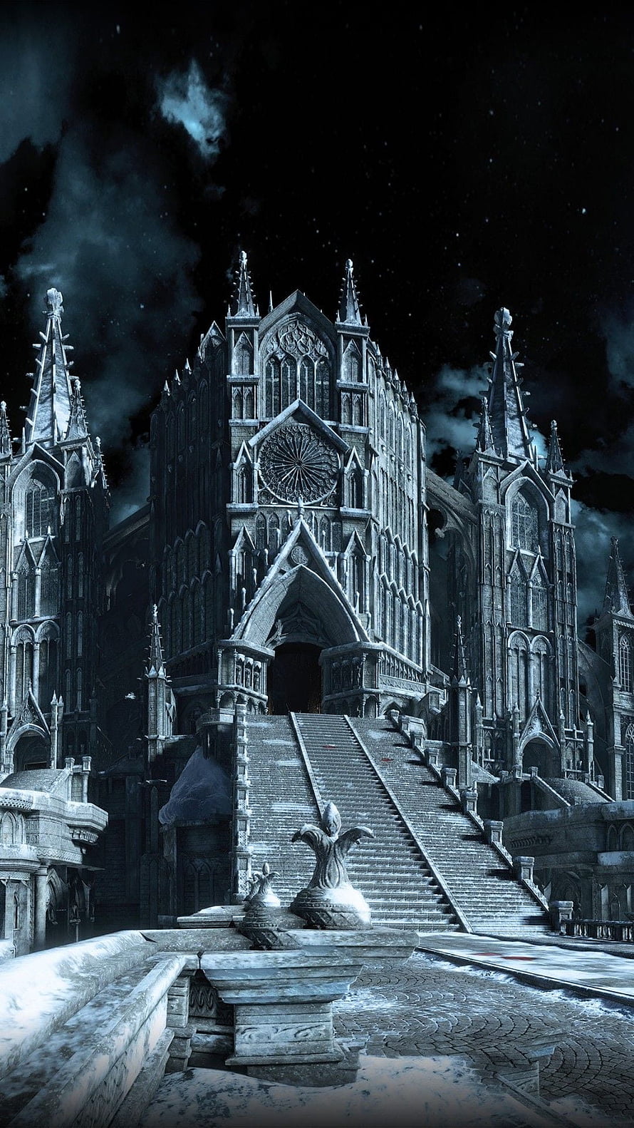 Anor Londo Cathedral at Night in Dark Souls 3 HD phone wallpaper